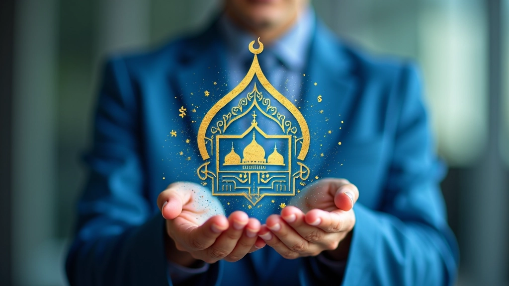 Islamic geometric pattern with financial symbols representing takaful principles